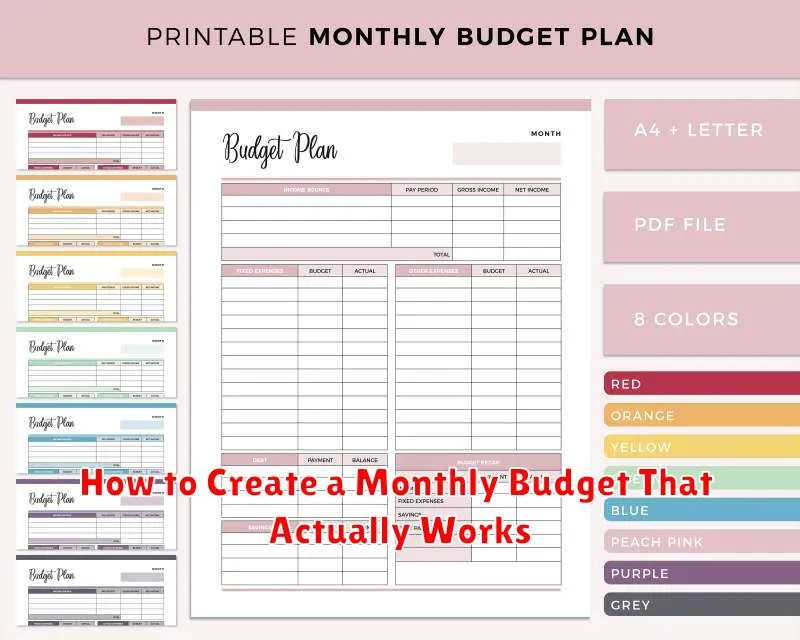 How to Create a Monthly Budget That Actually Works